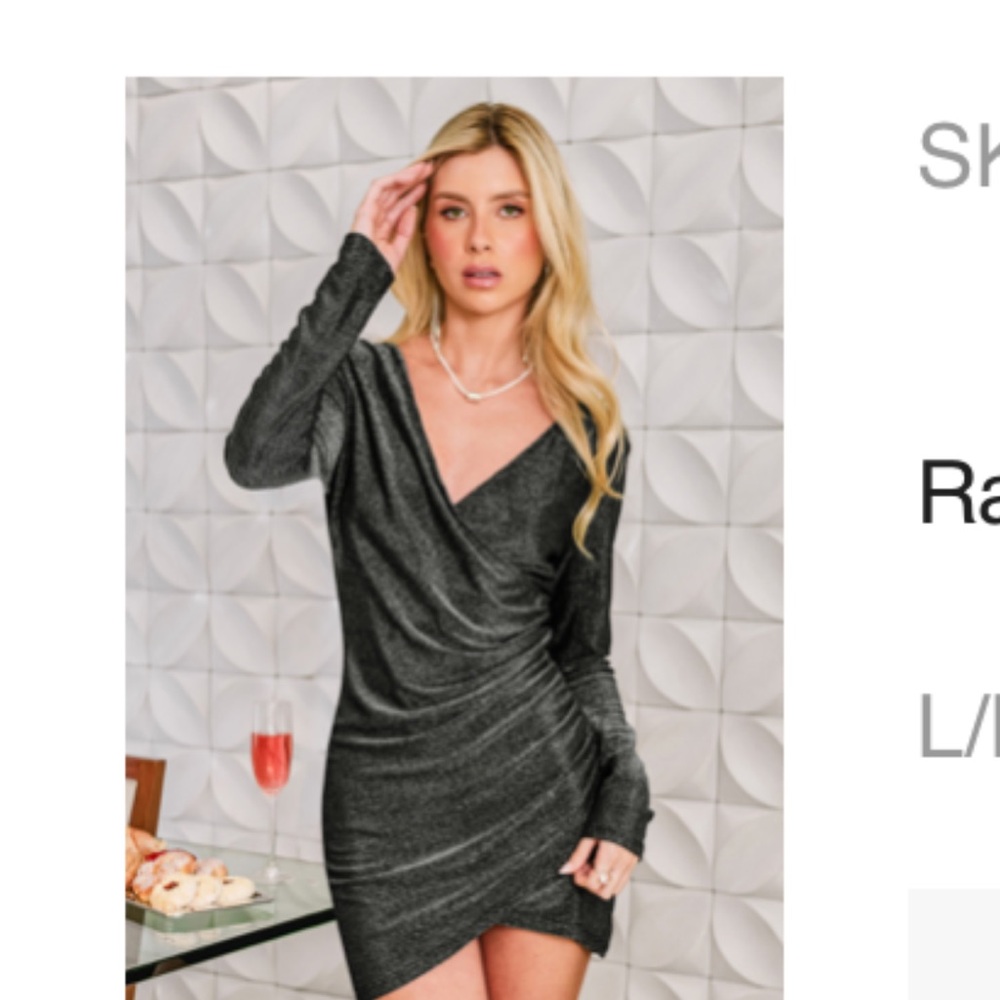 Elegant Gray Wrap Dress